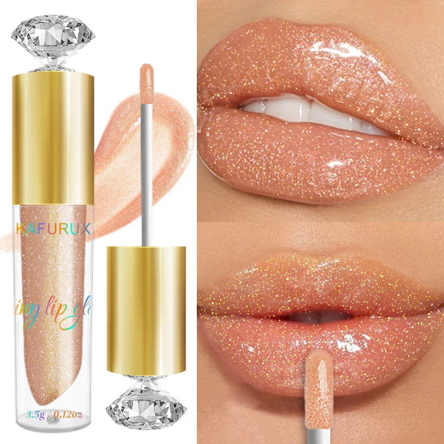 ✨ 9 Colors Diamond Shimmer Glitter Lip Gloss 💎 | Moisturizing, Sparkling Liquid Lipstick – Pearl Shine Makeup