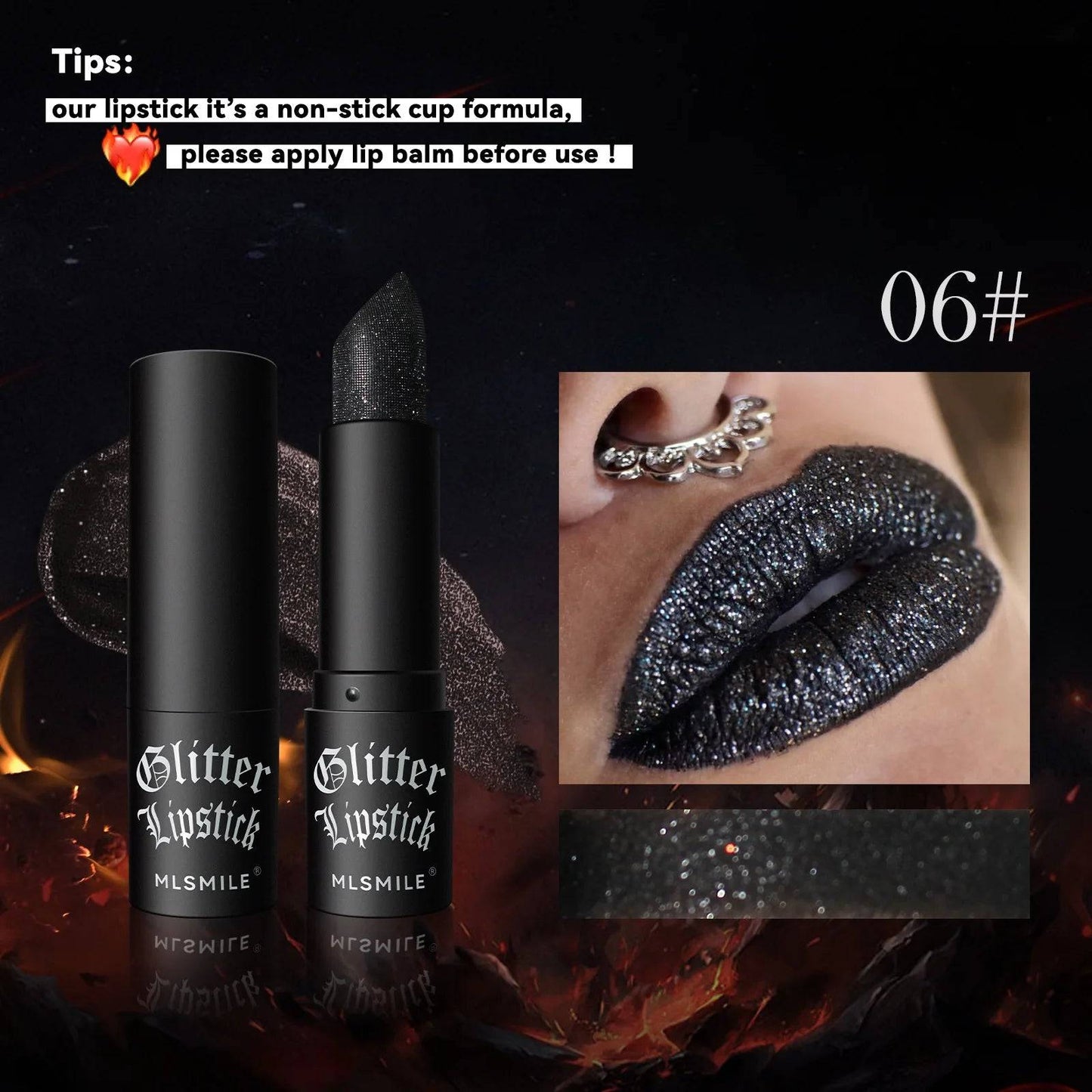 💎 7 Colors Glitter Lipstick – Waterproof Long-Lasting Diamond Pearlescent Metallic Lipstick