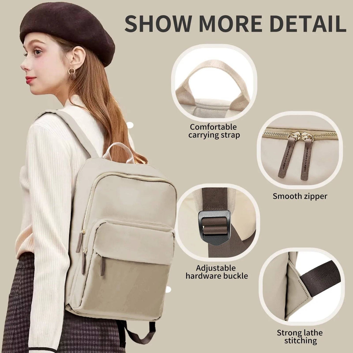 Large Capacity Backpack for Women – Travel, Business, School Laptop Bag