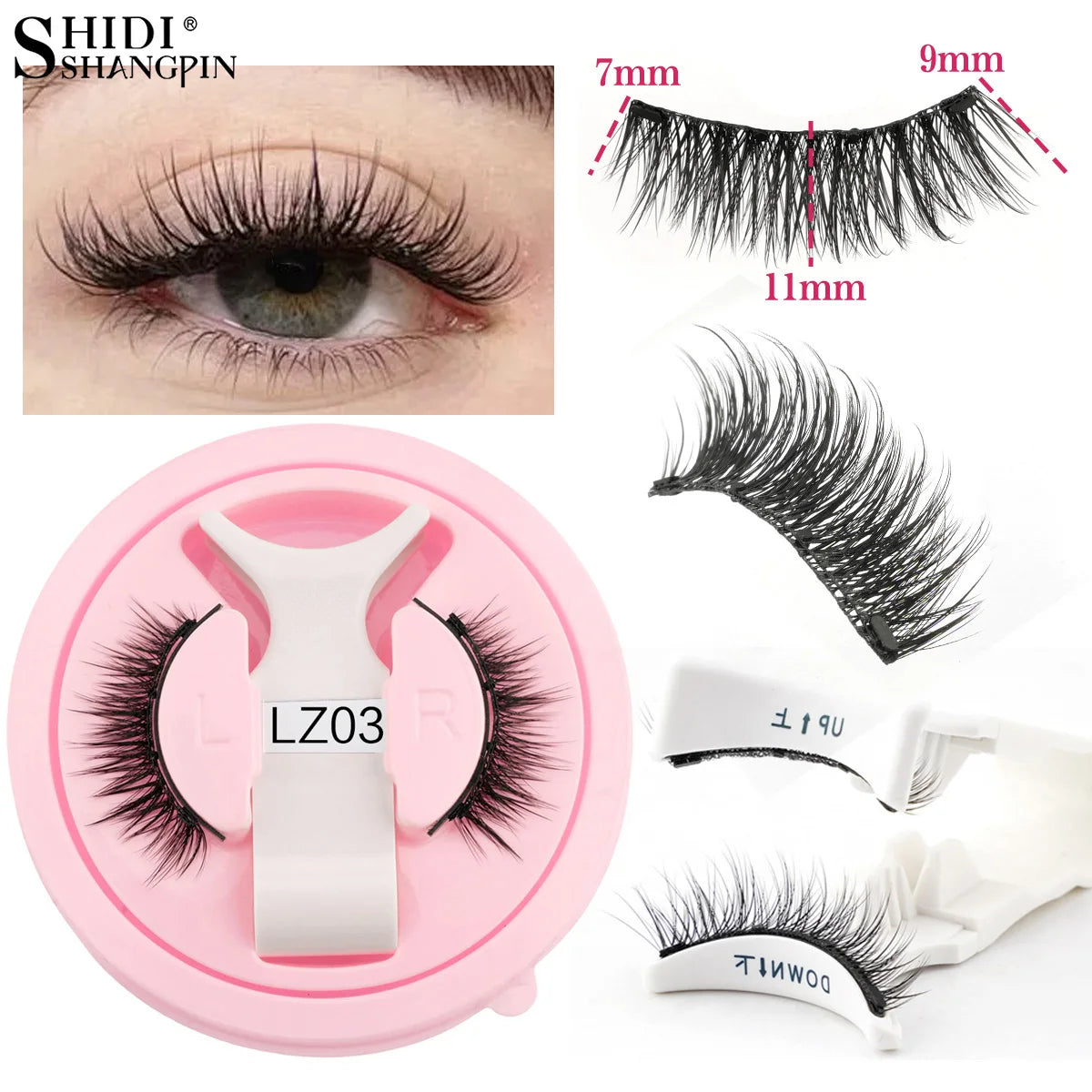 Handmade Fluffy Faux Mink Magnetic Eyelashes & Tweezer Set – Reusable Natural False Lashes