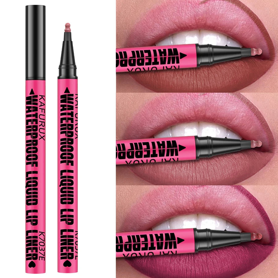 12 színű vízálló matt ajakkontúr ceruza – Tartós, természetes ajakkontúr stift💄💋