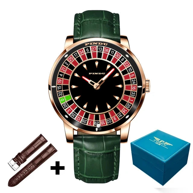 Men’s Las Vegas Roulette Table Top Theme Watch – Model P6616 & P6617
