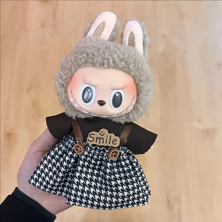 Labubu Velcro Dress Set – Cute Casual Skirt Outfit for 17cm Dolls
