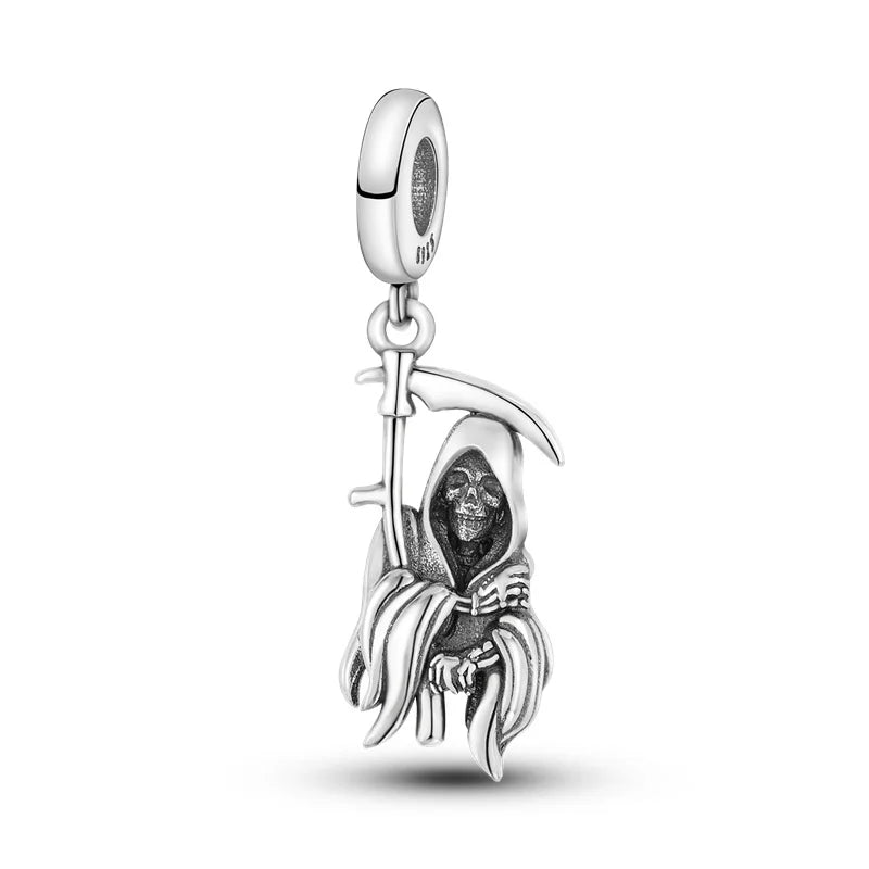 ✨ 925 Sterling Silver Halloween Charms – 🧙♀️ Witch, 💀 Skeleton, 👻 Ghost & 🎃 Pumpkin | Pandora-Style Bracelet Compatible