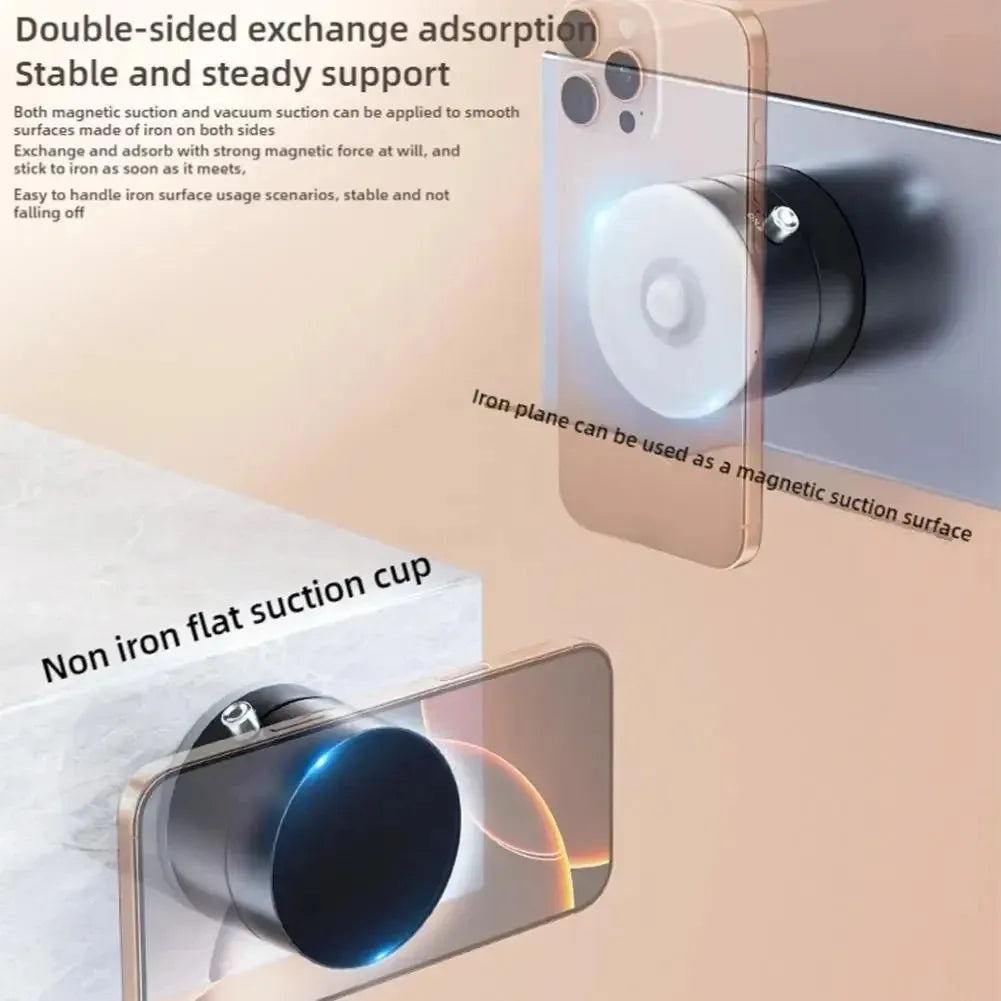 Stick & Fold Portable Vacuum Magnetic Phone Holder – Hands-Free, Ultra-Strong, Adjustable