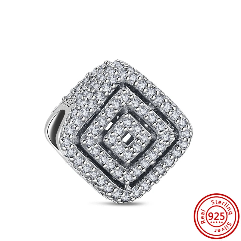 ✨ 925 Silver Sparkling Charms – ❄️ Snowflake, 🌿 Herbarium, 😇 Angel Wings & ❤️ Heart | Pandora-Style Bracelet Compatible