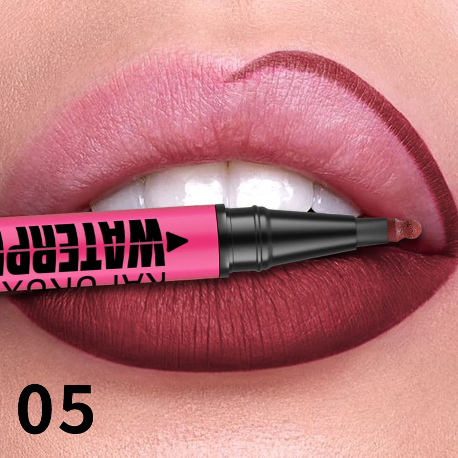 12 színű vízálló matt ajakkontúr ceruza – Tartós, természetes ajakkontúr stift💄💋