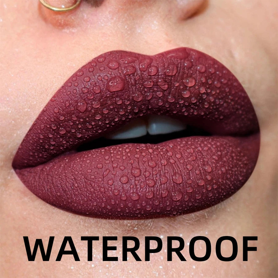 💄 19 Colors Matte Velvet Liquid Lipstick 💋 | Waterproof, Long-Lasting Lip Gloss – Nude, Red, Black & More 🌈
