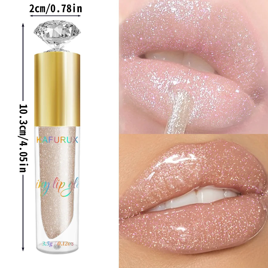 ✨ 9 Colors Diamond Shimmer Glitter Lip Gloss 💎 | Moisturizing, Sparkling Liquid Lipstick – Pearl Shine Makeup