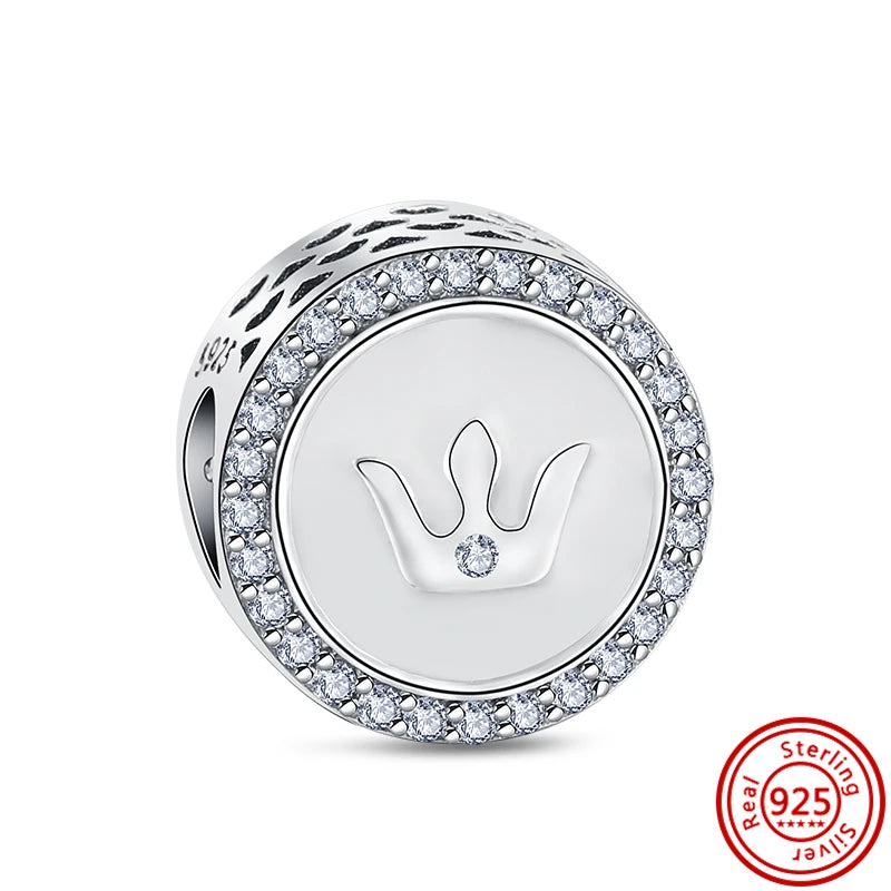 ✨ 925 Silver Sparkling Charms – ❄️ Snowflake, 🌿 Herbarium, 😇 Angel Wings & ❤️ Heart | Pandora-Style Bracelet Compatible