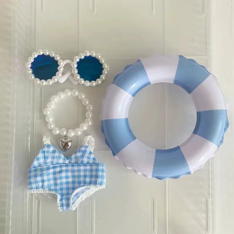 Labubu V1-V3 Swimsuit 4-Piece Set – Cute Beach Vacation Clothes & Accessories