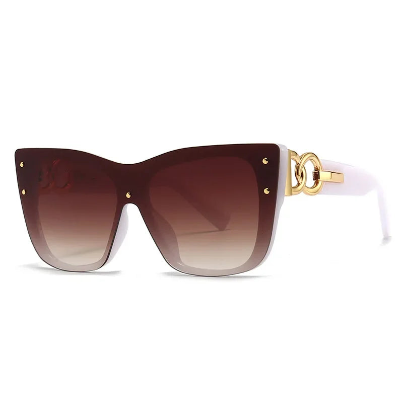 New Fashion Big Frame Cat Eye Sunglasses for Ladies – Street Style, UV400 Protection Driving Shades