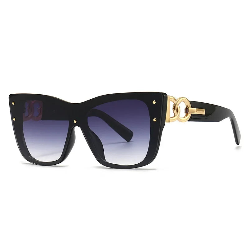 New Fashion Big Frame Cat Eye Sunglasses for Ladies – Street Style, UV400 Protection Driving Shades