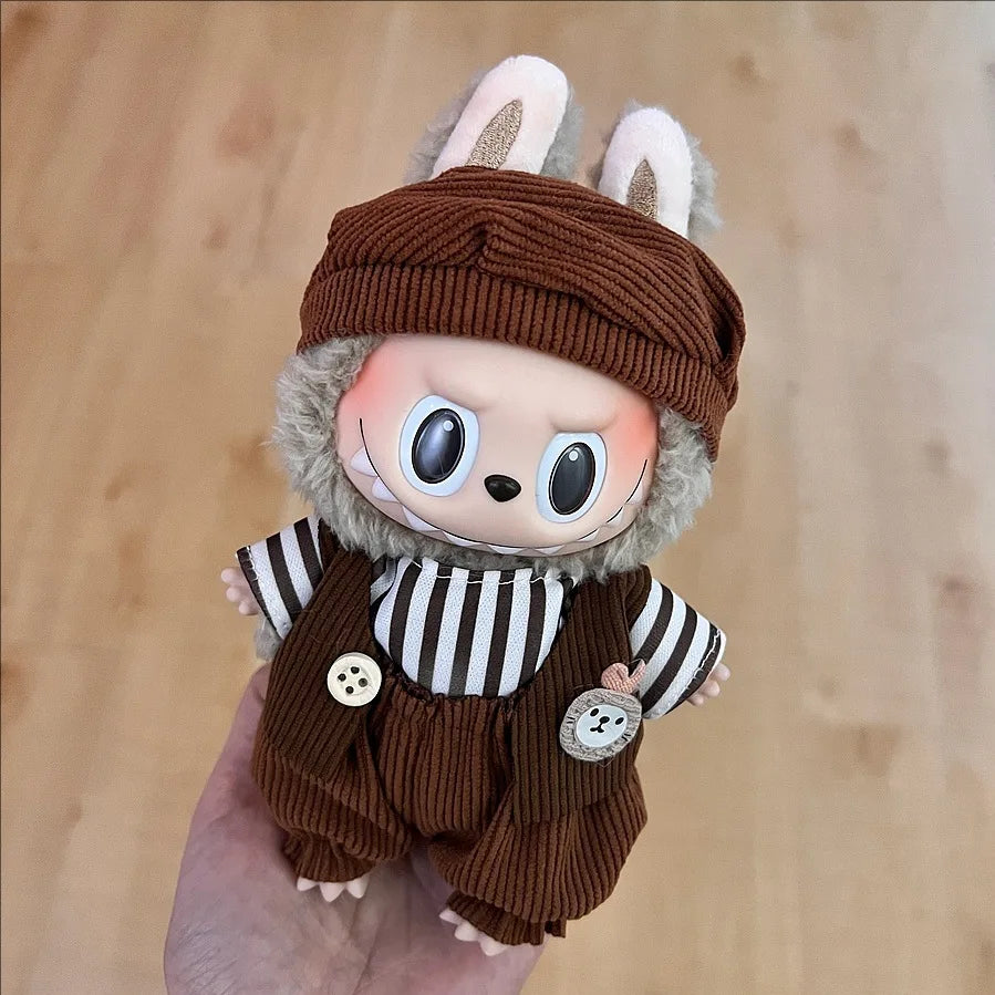 Labubu Velcro Dress Set – Cute Casual Skirt Outfit for 17cm Dolls