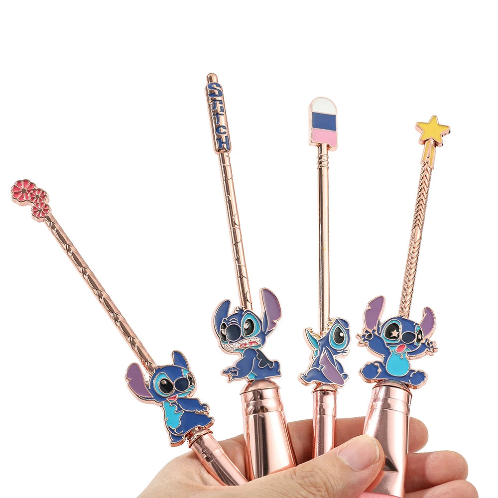 🌺💙 5PCS Lilo & Stitch Makeup Brush Set – Kawaii Cosmetic Tools