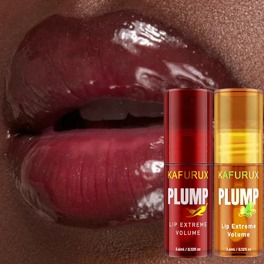 💋 2PC Lip Plump Serum – Long Lasting Moisturizing Lip Oil 💧 | Instant Volume & Fine Line Repair 💥
