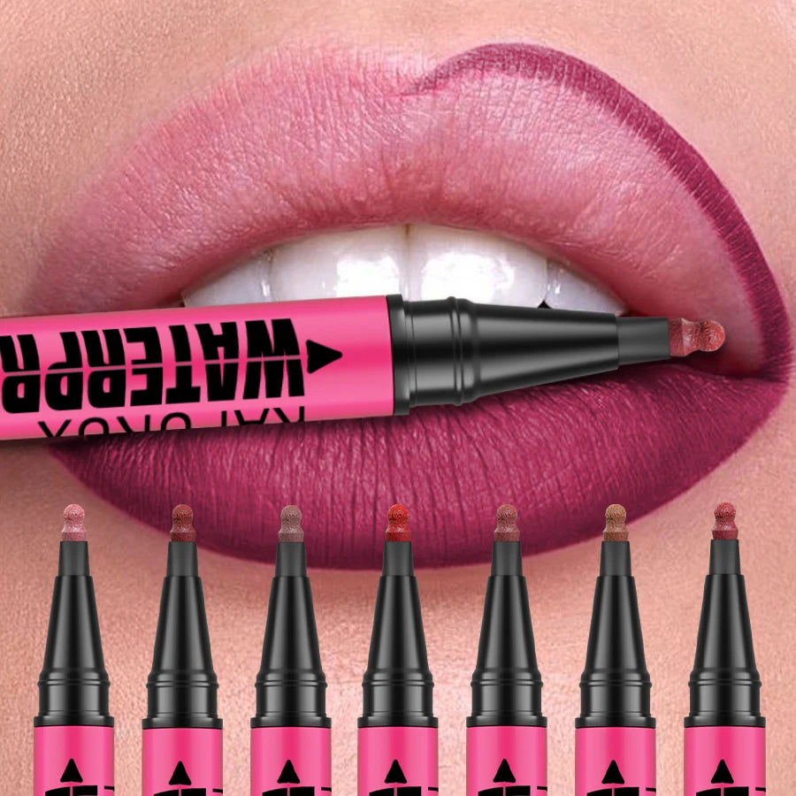 12 színű vízálló matt ajakkontúr ceruza – Tartós, természetes ajakkontúr stift💄💋