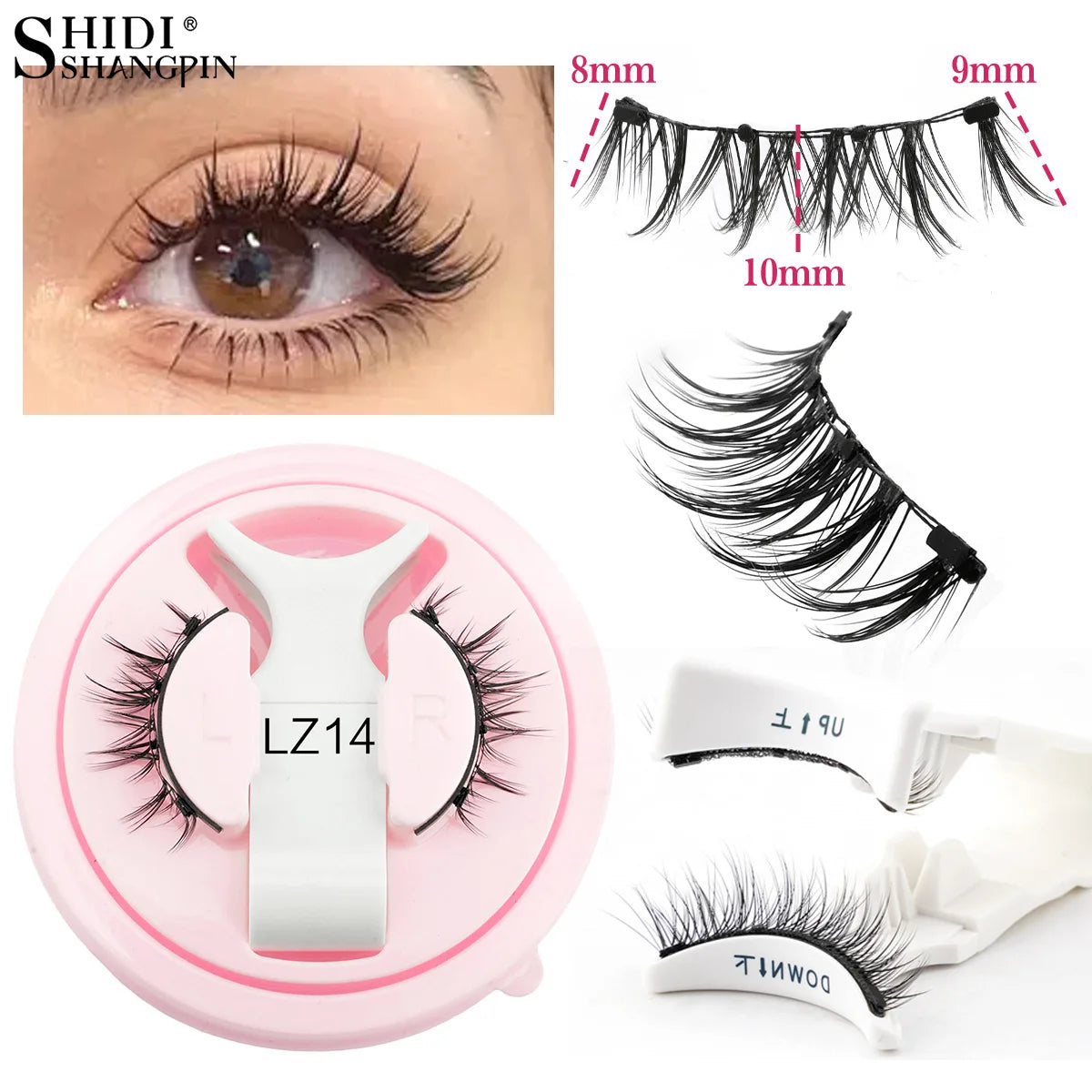 Handmade Fluffy Faux Mink Magnetic Eyelashes & Tweezer Set – Reusable Natural False Lashes