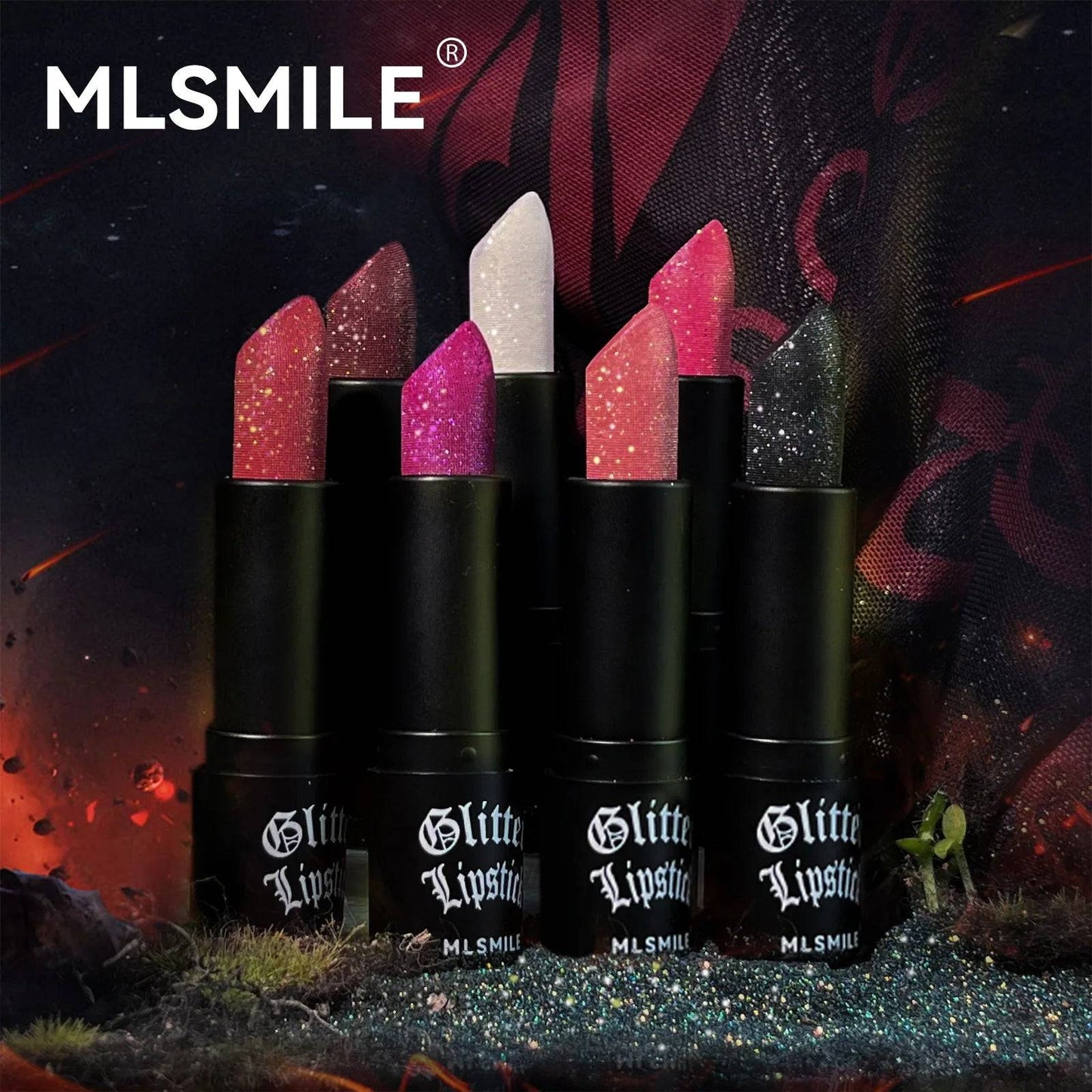 💎 7 Colors Glitter Lipstick – Waterproof Long-Lasting Diamond Pearlescent Metallic Lipstick