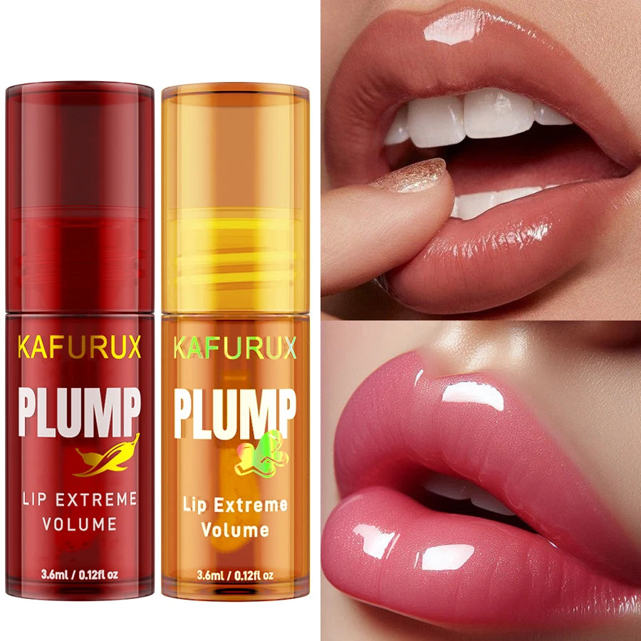 💋 2PC Lip Plump Serum – Long Lasting Moisturizing Lip Oil 💧 | Instant Volume & Fine Line Repair 💥