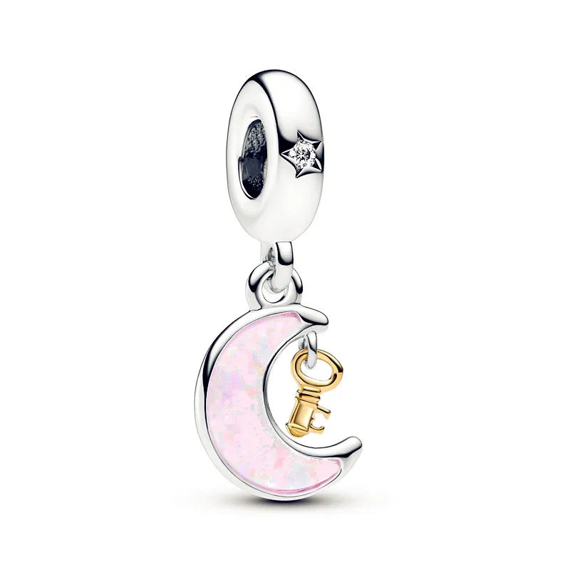 ✨ 925 Silver DIY Charms – 🎈 Hot Air Balloon, 💖 Mother & Daughter Hearts, 💗 Pink Murano Glass | Pandora-Style Bracelet Compatible
