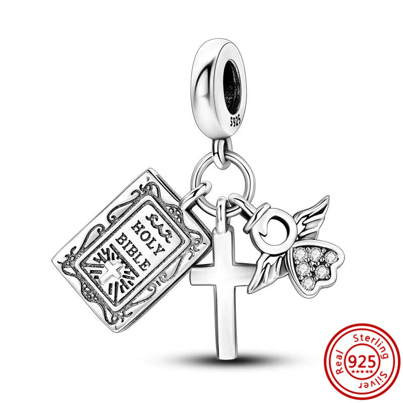 ✨ 925 Sterling Silver Ocean Charms – 🌙 Moon, ⭐ Star, ☀️ Sun & 💧 Blue Beads | Pandora-Style Bracelet Compatible