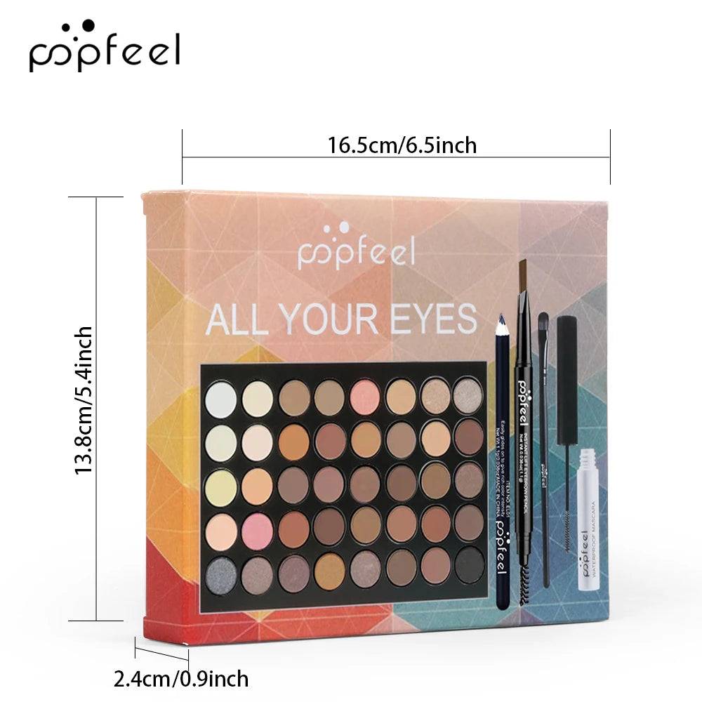 🌟 Complete Eye Makeup Set – Eyeshadow Palette, Eyeliner, Mascara & Eyebrow Pencil with Makeup Tools Box