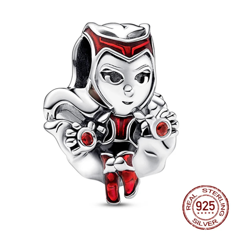 ✨ 925 Silver Marvel Charms – 🕷️ Deadpool & 🐺 Wolverine | Pandora-Style Bracelet Compatible