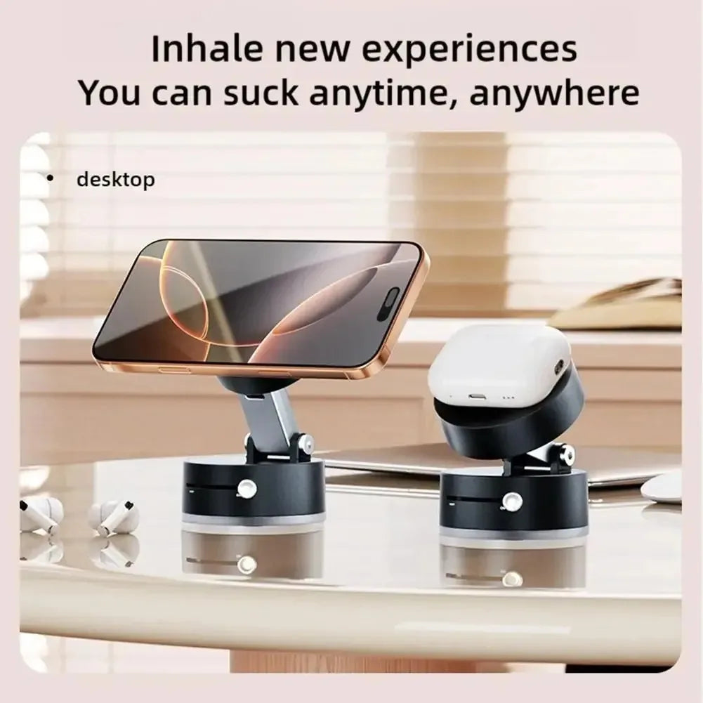 Stick & Fold Portable Vacuum Magnetic Phone Holder – Hands-Free, Ultra-Strong, Adjustable