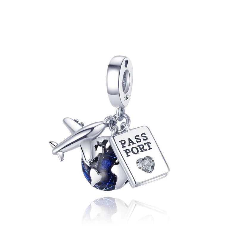✨ 925 Sterling Silver Ocean Charms – 🌙 Moon, ⭐ Star, ☀️ Sun & 💧 Blue Beads | Pandora-Style Bracelet Compatible