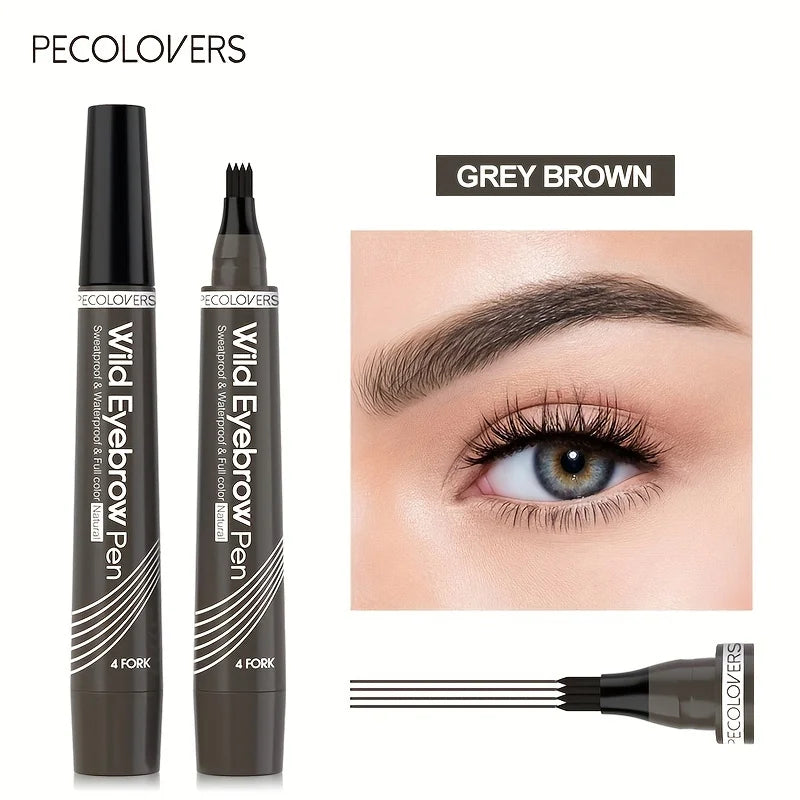 🌈 Waterproof 6-Color Eyebrow Tattoo Pen ✍️ 4 Split Tip Liquid Eyebrow Pencil 🖤 Floral Beauty Store