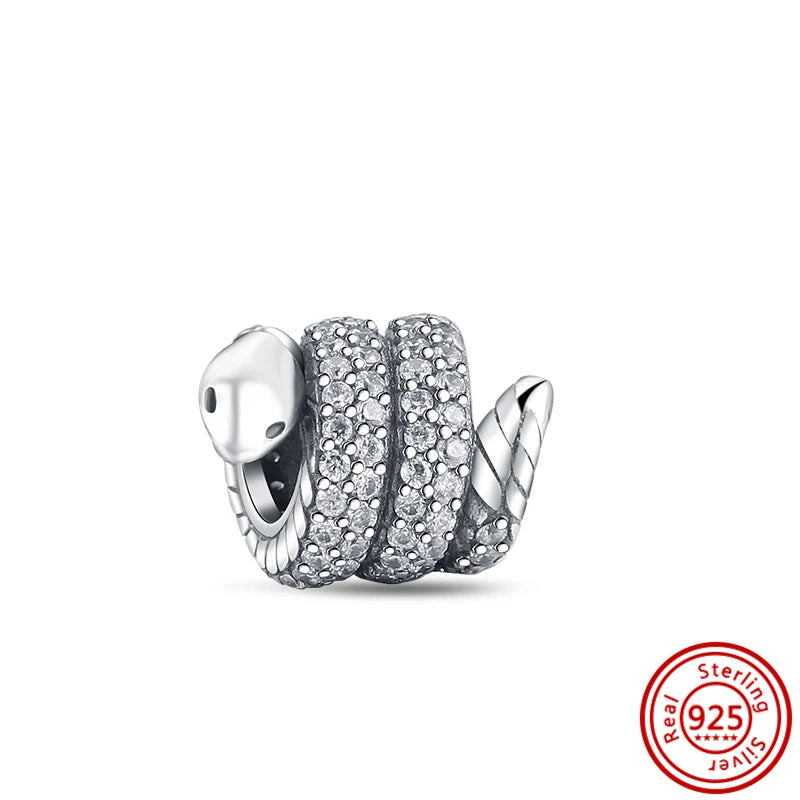 ✨ 925 Silver Sparkling Charms – ❄️ Snowflake, 🌿 Herbarium, 😇 Angel Wings & ❤️ Heart | Pandora-Style Bracelet Compatible