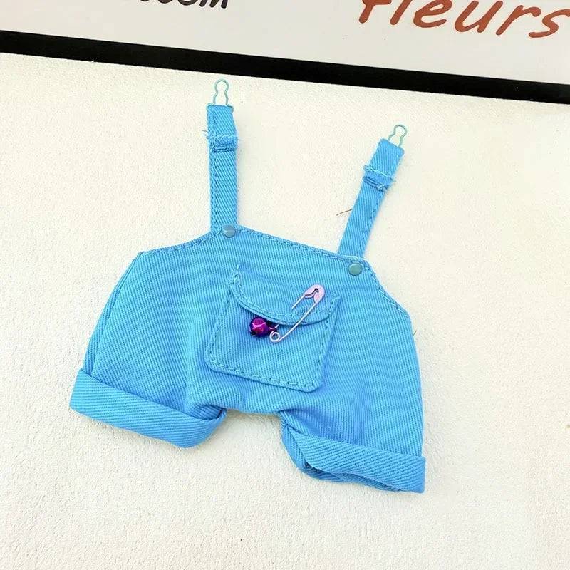 Labubu Summer Overalls Set – Energy Style Clothes with Straw Hat & Belt (15-17cm)