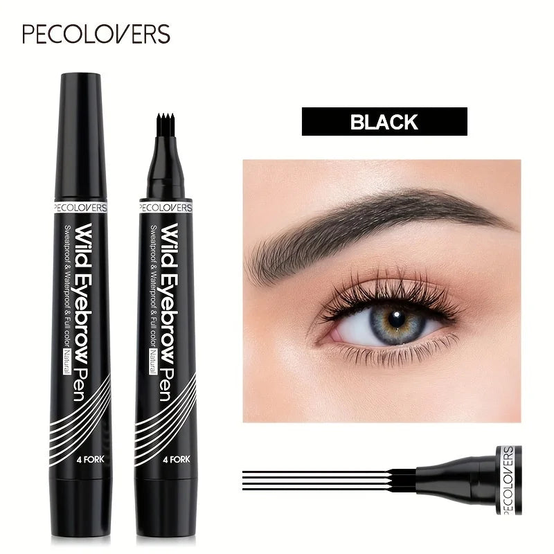 🌈 Waterproof 6-Color Eyebrow Tattoo Pen ✍️ 4 Split Tip Liquid Eyebrow Pencil 🖤 Floral Beauty Store