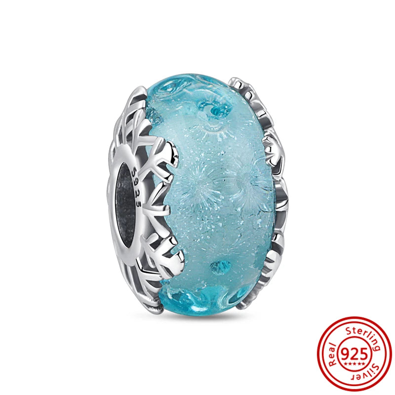 ✨ 925 Silver Winter Charms – ❄️ Snowflake, 🌸 Pansy Flower & 🦋 Blue Butterfly | Pandora-Style Bracelet Compatible