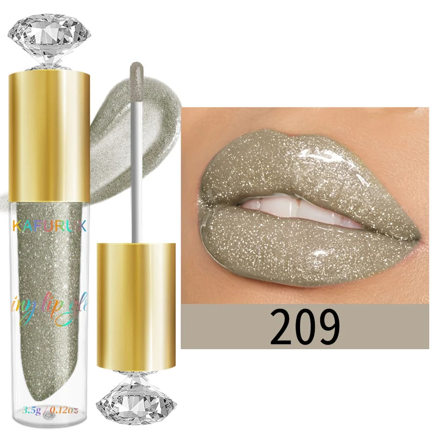 ✨ 9 Colors Diamond Shimmer Glitter Lip Gloss 💎 | Moisturizing, Sparkling Liquid Lipstick – Pearl Shine Makeup