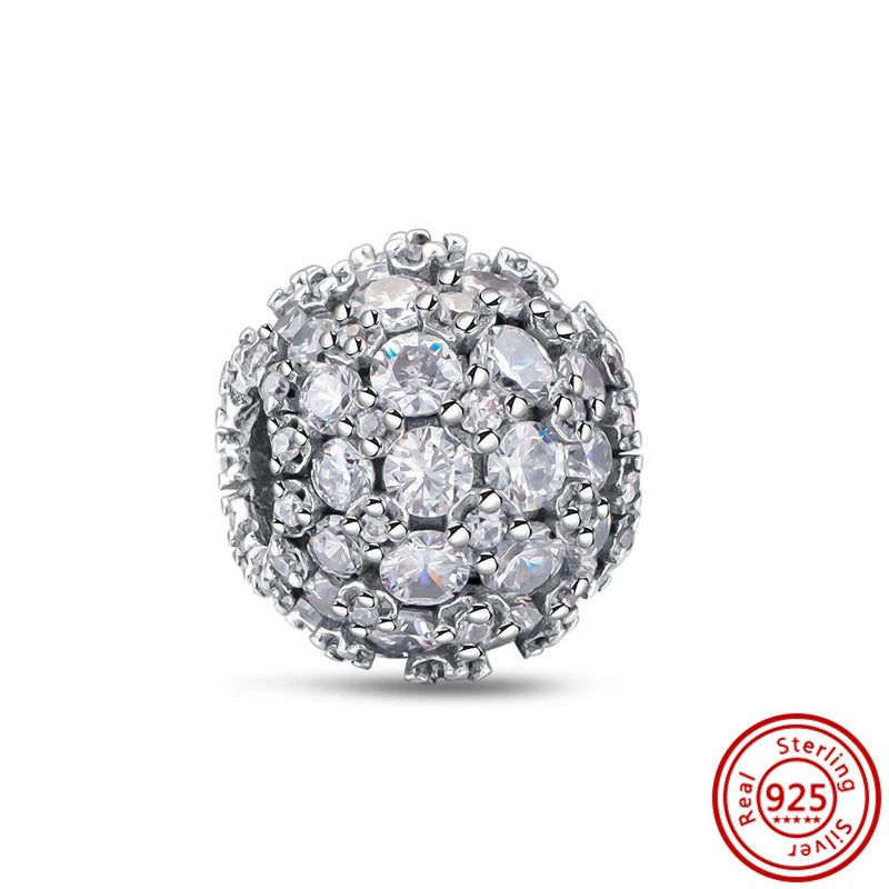 ✨ 925 Silver Sparkling Charms – ❄️ Snowflake, 🌿 Herbarium, 😇 Angel Wings & ❤️ Heart | Pandora-Style Bracelet Compatible