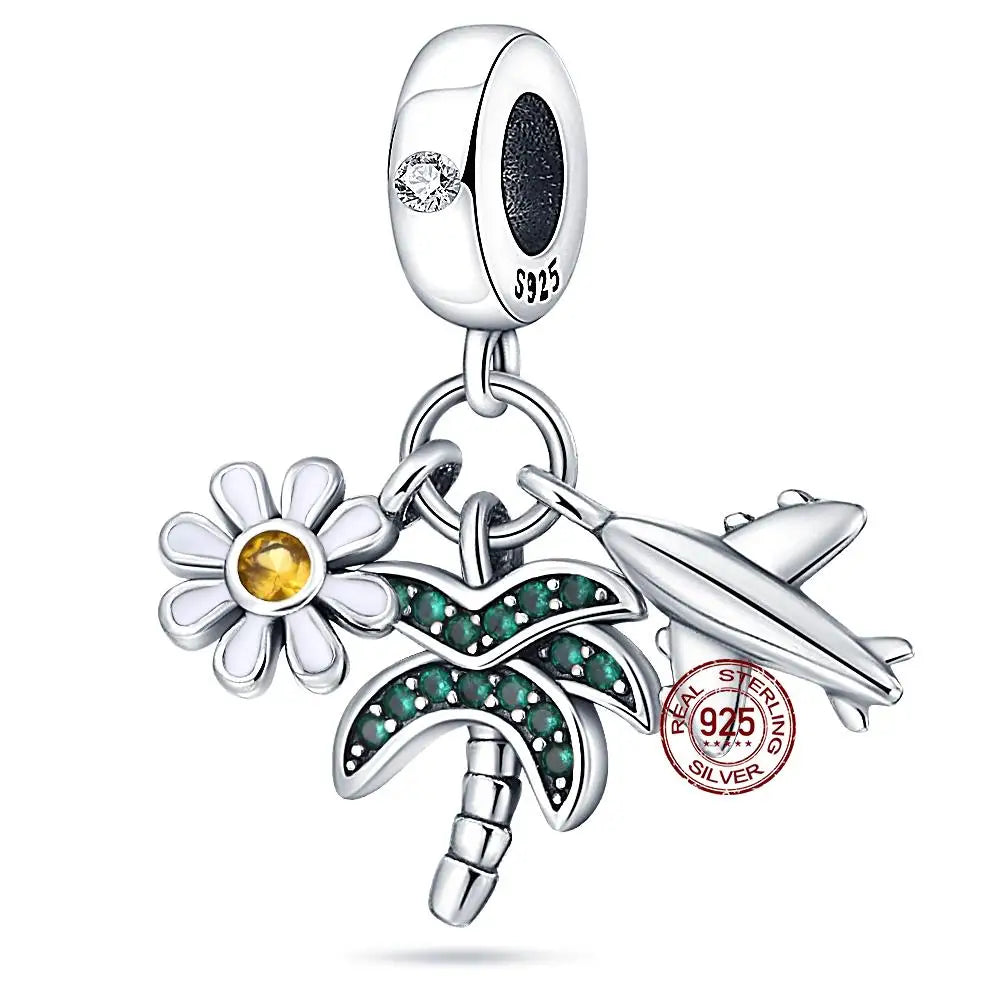 ✨ 925 Silver Ocean Charms – 🐙 Octopus, 🐢 Sea Turtle, 🐬 Dolphin & 💧 Blue Zircon | Pandora-Style Bracelet Compatible