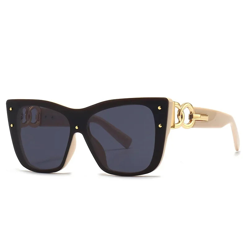 New Fashion Big Frame Cat Eye Sunglasses for Ladies – Street Style, UV400 Protection Driving Shades