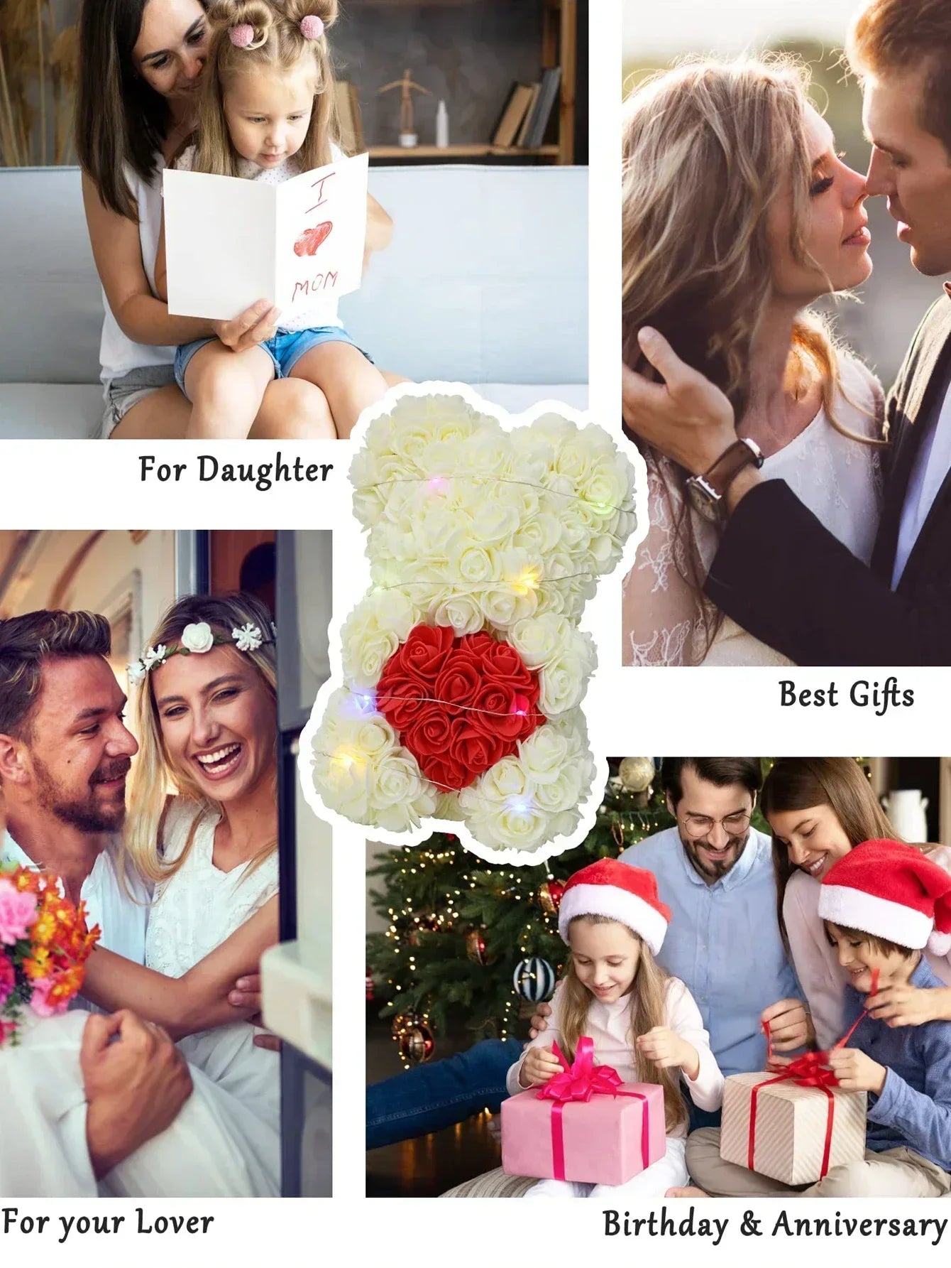 🌹 Rózsa színű plüssmackó művirág – Romantikus évfordulós, Valentin-napi és születésnapi ajándék hölgyeknek 🎁
