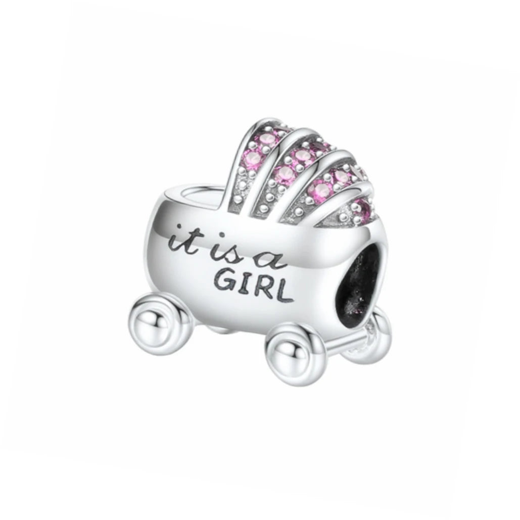 ✨ 925 Silver DIY Charms – 🎈 Hot Air Balloon, 💖 Mother & Daughter Hearts, 💗 Pink Murano Glass | Pandora-Style Bracelet Compatible