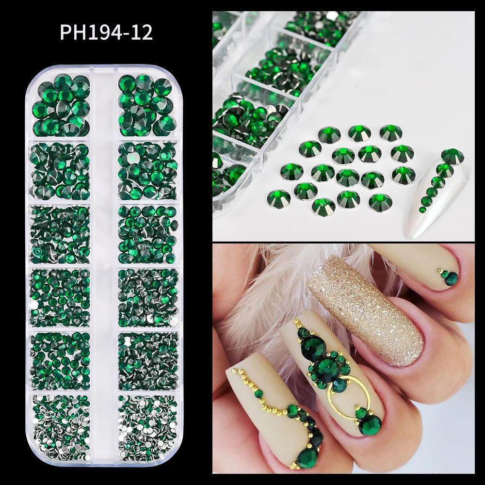 🌊✨ 12Grids Ocean Gold Nail Art Charms | Shell, Seahorse, Starfish & Pearl Gems 🐚🦄 Shop1103833347 Store