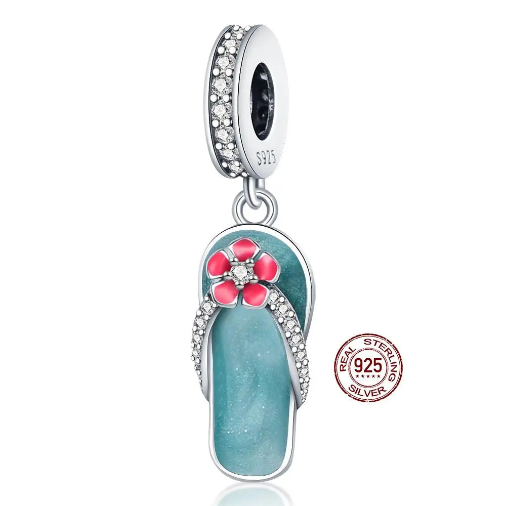 ✨ 925 Silver Ocean Charms – 🐙 Octopus, 🐢 Sea Turtle, 🐬 Dolphin & 💧 Blue Zircon | Pandora-Style Bracelet Compatible