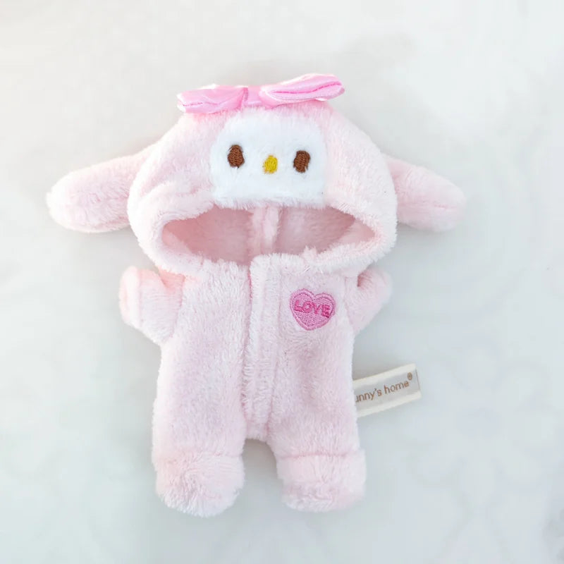 Labubu 17cm Cute Hairy Rabbit Onesie – Mini Doll Bodysuit Outfit Set