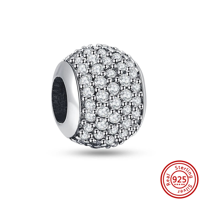 ✨ 925 Silver Sparkling Charms – ❄️ Snowflake, 🌿 Herbarium, 😇 Angel Wings & ❤️ Heart | Pandora-Style Bracelet Compatible