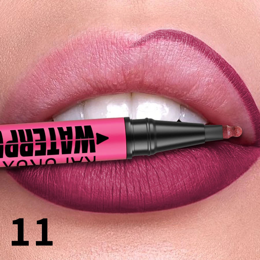 12 színű vízálló matt ajakkontúr ceruza – Tartós, természetes ajakkontúr stift💄💋
