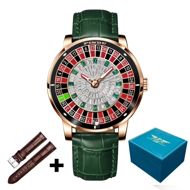 Men’s Las Vegas Roulette Table Top Theme Watch – Model P6616 & P6617