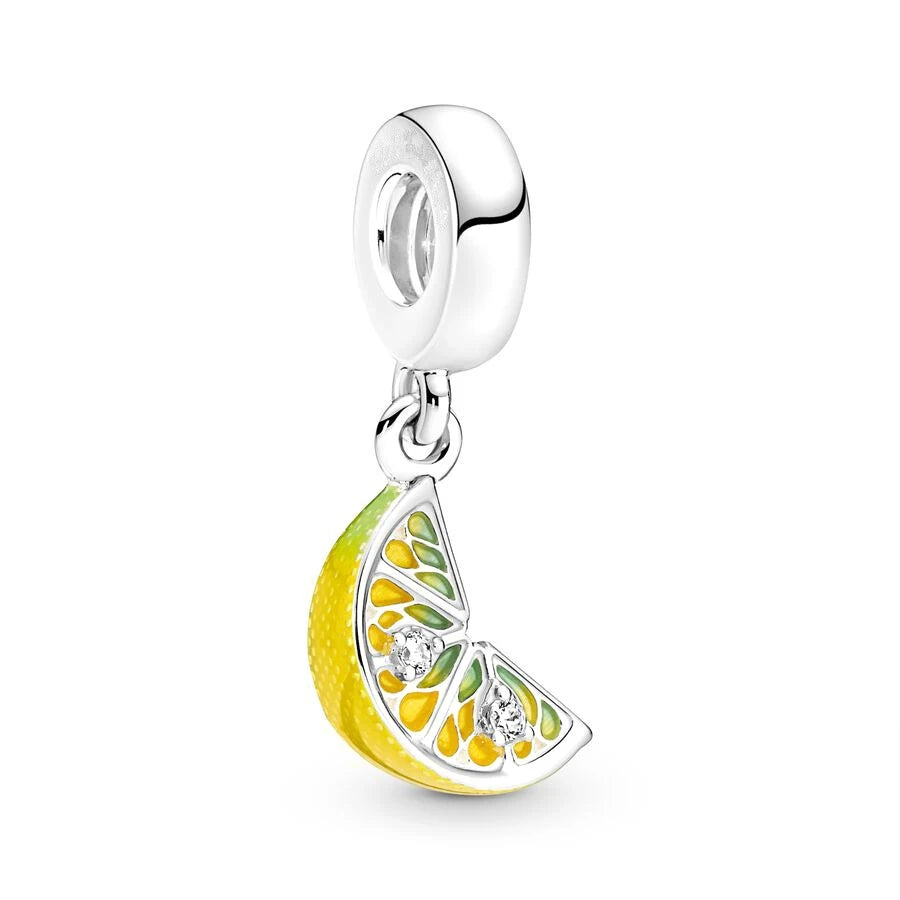 ✨ 925 Silver Fruit Charms – 🍓 Strawberry, 🍒 Cherry, 🍋 Lemon & 🥭 Durian | Pandora-Style Bracelet Compatible