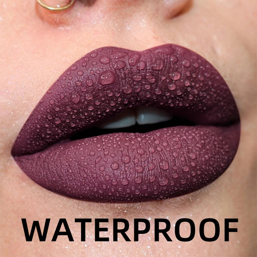 💄 19 Colors Matte Velvet Liquid Lipstick 💋 | Waterproof, Long-Lasting Lip Gloss – Nude, Red, Black & More 🌈