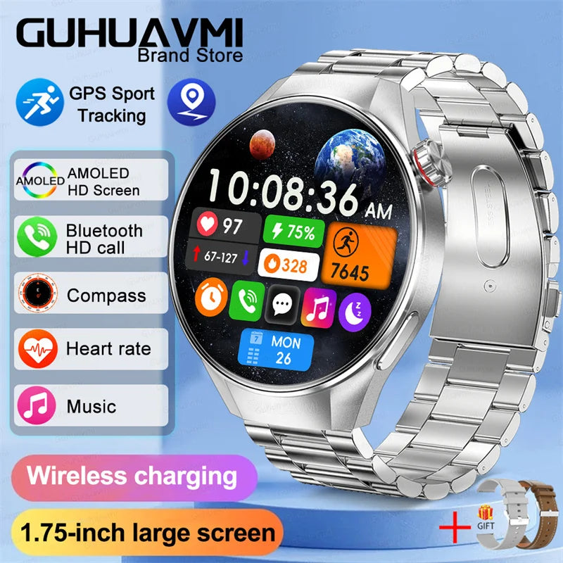 2025 New Huawei GT5 Pro Smart Watch for Men – HD AMOLED, GPS, Heart Rate & Bluetooth Call
